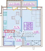 Квартиры от застройщика, Анапа  от 23.51 м² - Объект продан