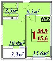 Продается 1-комнатная квартира (Анапа) 38.3 м²