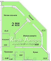 Продается 2-комнатная квартира (Анапа) 103.18 м² - 4 400 000 руб.