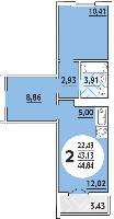 Квартиры от застройщика, Анапа  от 25.29 м² - от 46 900 руб./м²