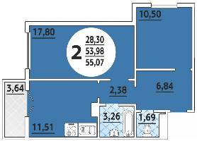 Квартиры от застройщика, Анапа  от 25.29 м² - от 46 900 руб./м²