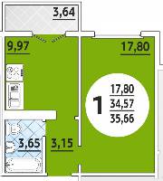 Квартиры от застройщика, Анапа  от 25.29 м² - от 46 900 руб./м²