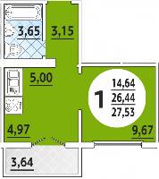 Квартиры от застройщика, Анапа  от 25.29 м² - от 46 900 руб./м²