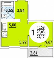 Квартиры от застройщика, Анапа  от 25.29 м² - от 46 900 руб./м²