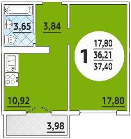 Квартиры от застройщика, Анапа  от 25.29 м² - от 46 900 руб./м²