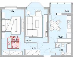 Квартиры от застройщика, Анапа  от 40.77 м² - от 60 000 руб./м²