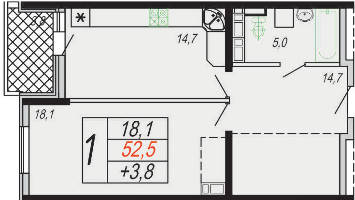 Квартиры от застройщика, Анапа  от 22.4 м² - от 51 800 руб./м²