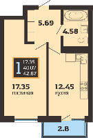 Квартиры от застройщика, Анапа  от 26.57 м² - от 54 000 руб./м²