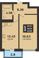 Квартиры от застройщика, Анапа  от 26.57 м² - от 54 000 руб./м²