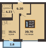 Квартиры от застройщика, Анапа  от 26.57 м² - от 54 000 руб./м²