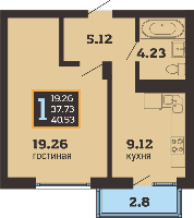 Квартиры от застройщика, Анапа  от 26.57 м² - от 54 000 руб./м²