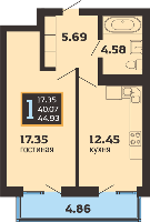 Квартиры от застройщика, Анапа  от 26.57 м² - от 54 000 руб./м²