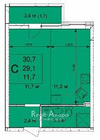 Квартиры от застройщика, Анапа  от 23.7 м² - Объект продан